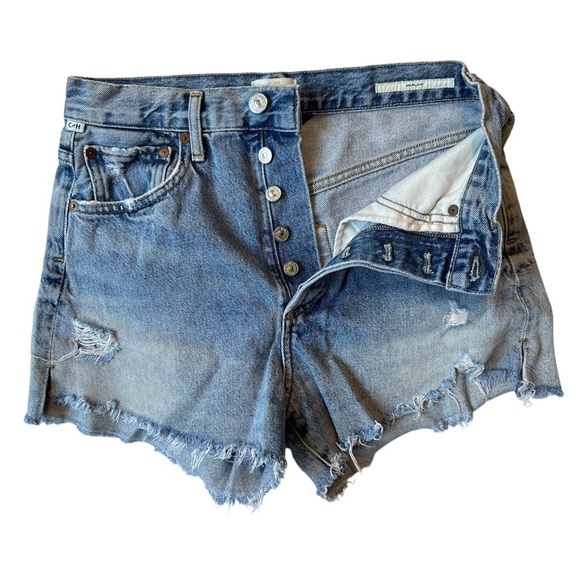 Citizens of Humanity Marlow shorts 25 High rise waist Button fly Organic cotton - Picture 2 of 8